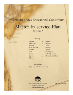 Master In-service Plan - Panhandle Area Educational Consortium