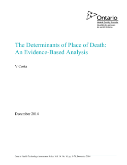 The Determinants of Place of Death: An Evidence