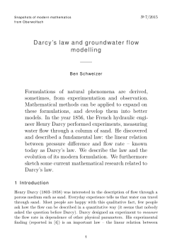 Darcy`s law and groundwater flow modelling