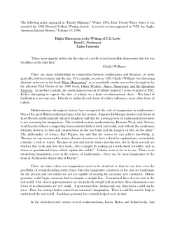 Higher Dimensions in the Writings of CS Lewis