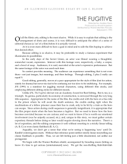 the fugitive - Illumined Illusions