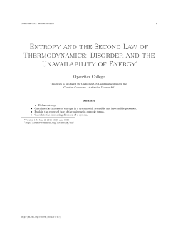 Entropy and the Second Law of Thermodynamics: Disorder and the