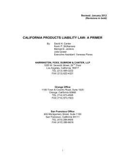 california products liability law: a primer