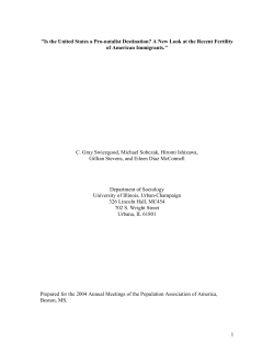 1 "Is the United States a Pro-natalist Destination? A New Look at the