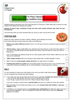 Tips for Pizza Takeaways Make great tasting, healthier