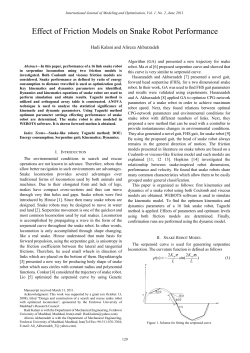 Effect of Friction Models on Snake Robot Performance