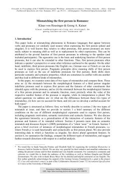 Mismatching the first person in Romance