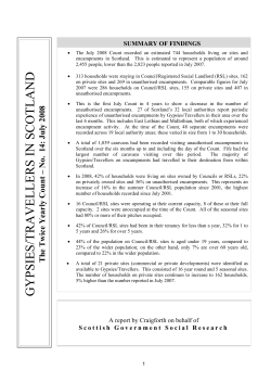 Gypsies/Travellers in Scotland: The Twice Yearly Count &ndash; No. 14