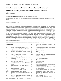 Kinetics and mechanism of anodic oxidation of chlorate ion to