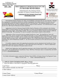 First Christian Church Fund for Ministries Application