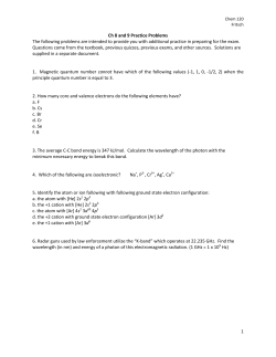 1 Ch 8 and 9 Practice Problems The following problems are