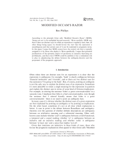 modified occam`s razor