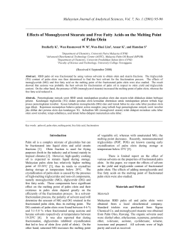 effects of monoglycerol stearate and free fatty acidson the melting