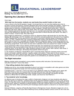 Opening the Literature Window