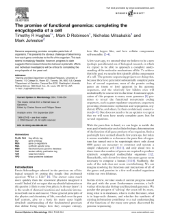 The promise of functional genomics: completing the encyclopedia of