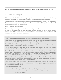 Dynamic Programming and Divide and Conquer