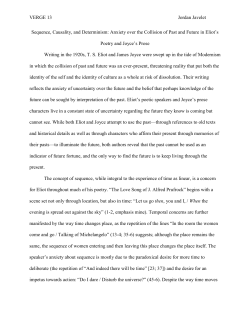 Anxiety over the Collision of Past and Future in Eliot`s Poetry