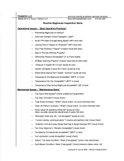 Routine Baghouse lnspection ltems