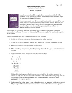 Journaling Assignment #2