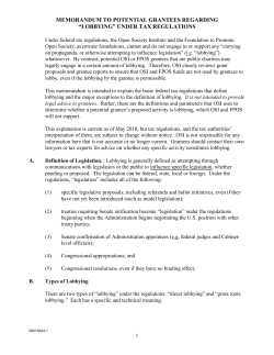 Tax Law Lobbying Rules - Open Society Foundations