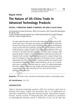 The Nature of U.S.-China Trade in Advanced Technology Products