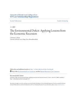 The Environmental Deficit: Applying Lessons from the Economic