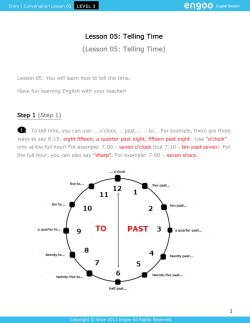 Lesson 05: Telling Time