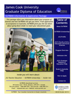 James Cook University Graduate Diploma of Education