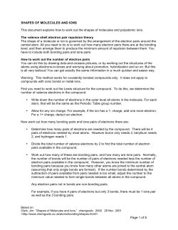 Page 1 of 8 SHAPES OF MOLECULES AND IONS This document