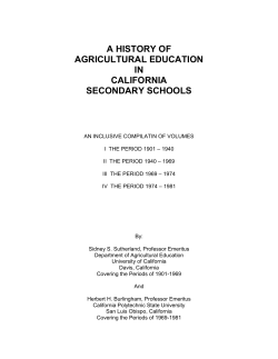 a history of - CalAgEd.org