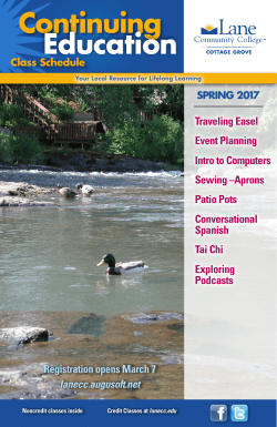 Spring Schedule - Lane Community College