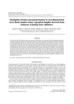 Floodplain friction parameterization in two