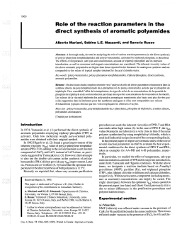 Role of the reaction parameters in the direct synthesis of aromatic