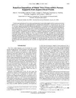 Reactive Deposition of Metal Thin Films within Porous Supports from