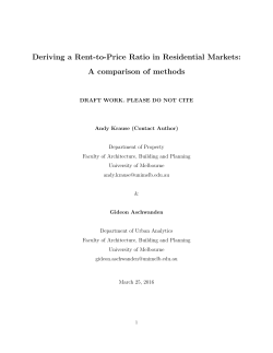 Deriving a Rent-to-Price Ratio in Residential Markets: A comparison