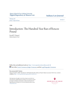 Introduction: The Hundred-Year Run of Roscoe Pound