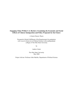 Engaging China Within U.S. Borders: Examining the Economic and