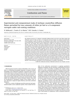 Experimental and computational study of methane counterflow