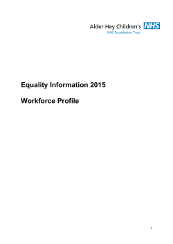 2015 Workforce Profile - Alder Hey Children`s Hospital