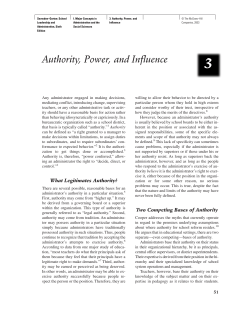 Authority, Power, and Influence