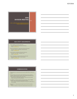 Division Meeting Notes