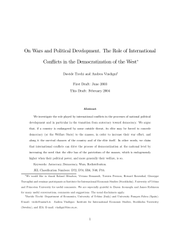 On Wars and Political Development. The Role of International