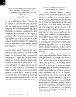 Cultural Differences in Discourse and Its Impact on the Literacy