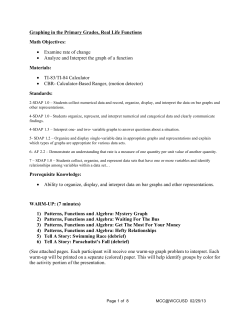 Interpreting Graphs - Real Life Functions