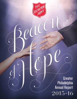 Annual Report. - The Salvation Army Greater Philadelphia