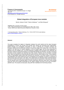Global integration of European tuna markets - Archimer