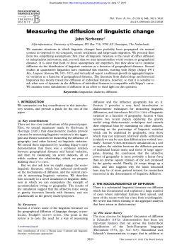 Measuring the diffusion of linguistic change