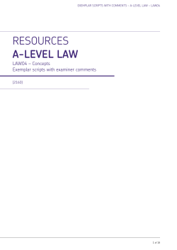 A-level Law Exemplar scripts with examiner commentaries Unit 04