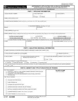 DEPENDENTS` APPLICATION FOR VA EDUCATION
