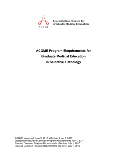 ACGME Program Requirements for Graduate Medical Education in